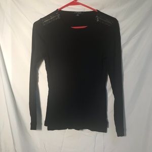 Ralph Lauren Black Ribbed Long Sleeve Shirt